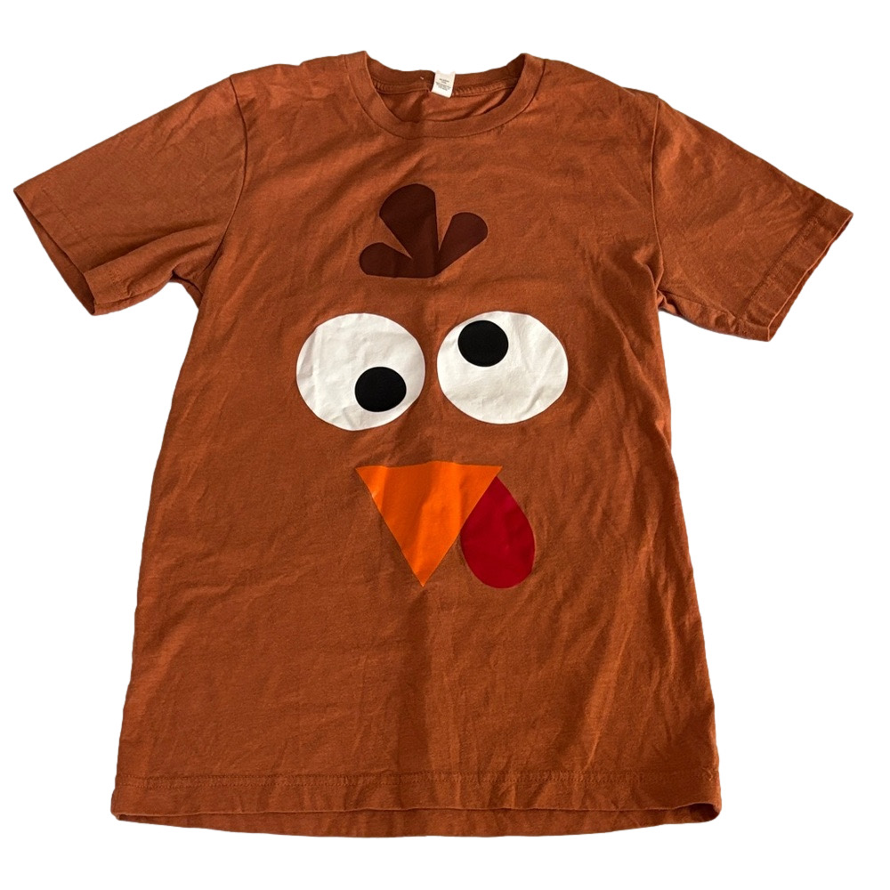 Bella Canvas Thanksgiving Turkey Graphic Tee Burnt Orange Sz S - Picture 2 of 7